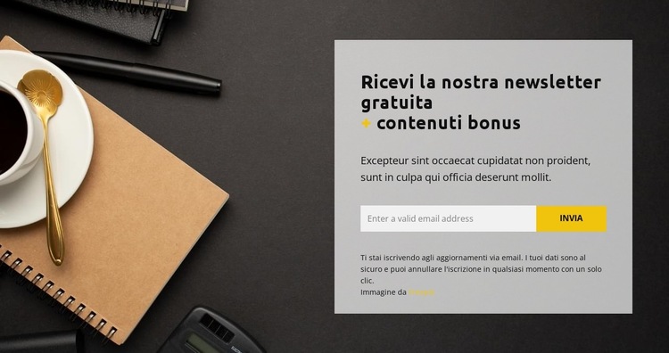 Bonus gratuito Modello di sito Web