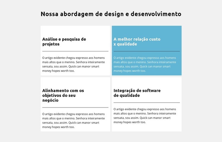 Abordagem de desenvolvimento Design do site