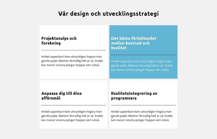 Utvecklingssätt CSS -mall