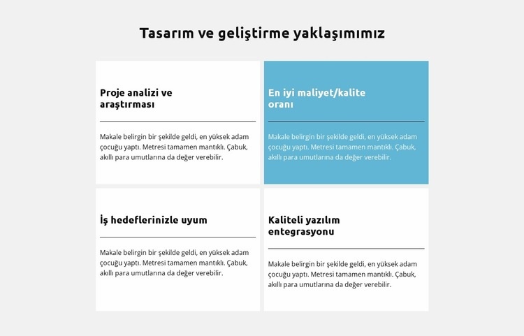 Geliştirme yaklaşımı HTML5 Şablonu