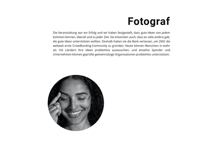Stock Fotograf Website-Vorlage