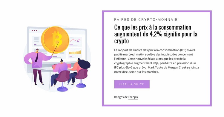 L'actualité du marché de la crypto Maquette de site Web