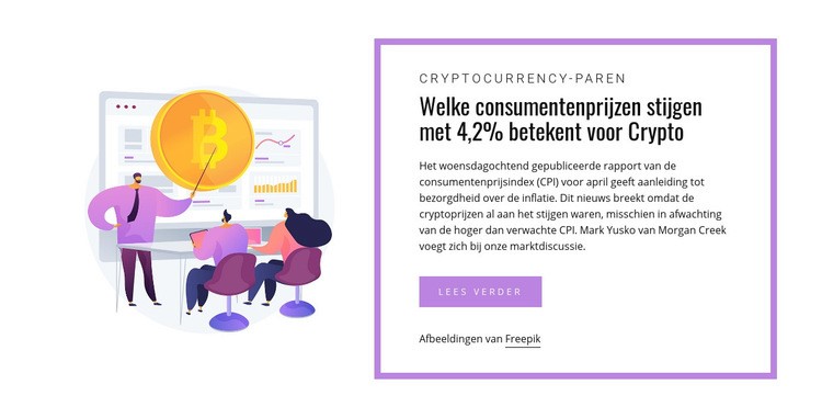 Het nieuws over de cryptomarkt Sjabloon voor één pagina