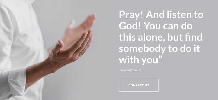 Pray and listen to God Homepage Design