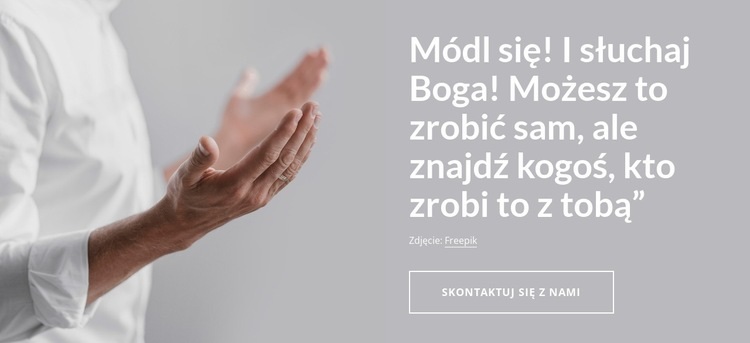 Módl się i słuchaj Boga Makieta strony internetowej