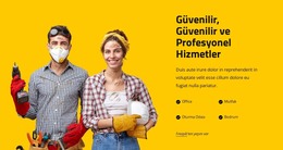 Güvenilir Ve Profesyonel Hizmetler Için HTML Sayfası