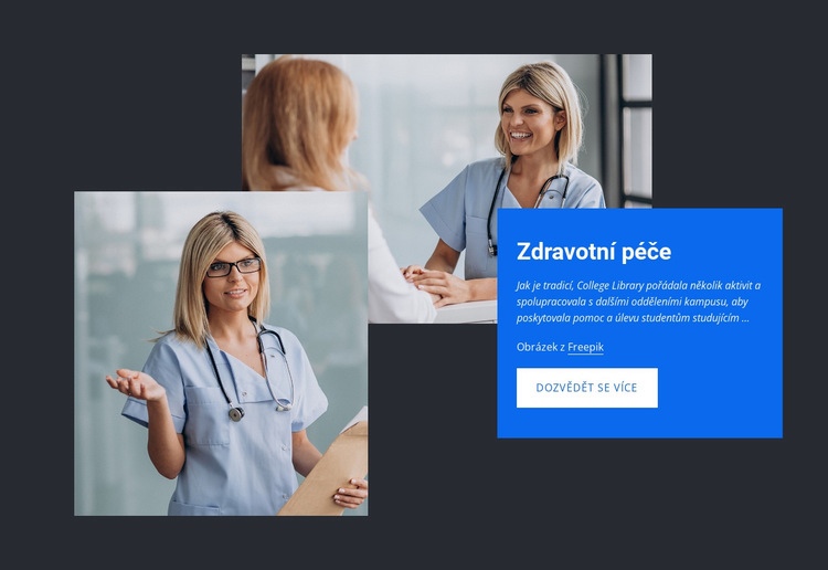 Vysoce kvalitní zdravotní péče Šablona webové stránky