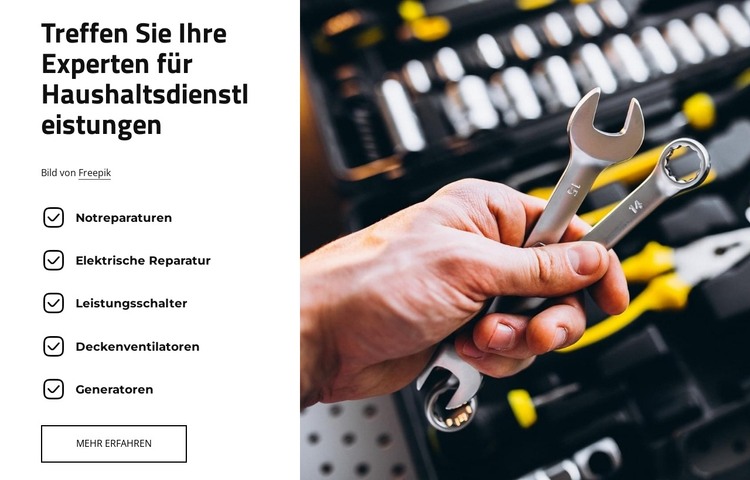 Experten für Haushaltsdienstleistungen HTML-Vorlage