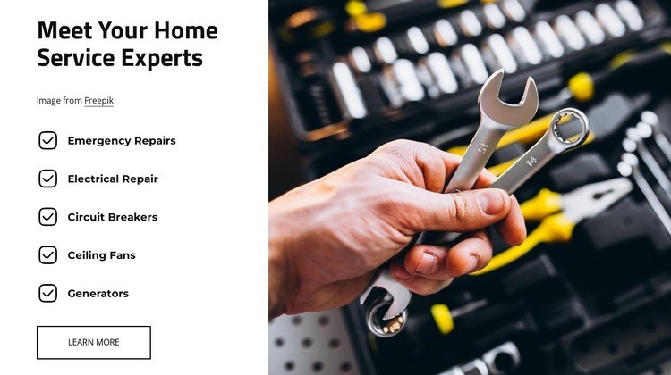 Home service experts Elementor Template Alternative