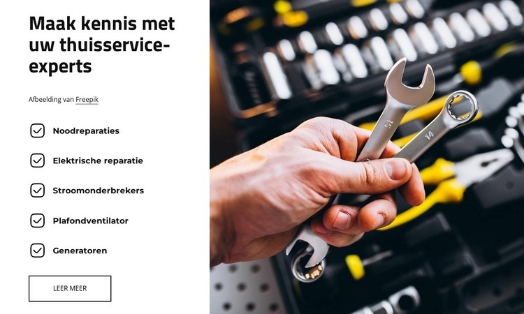 Experts in thuisservice Bestemmingspagina