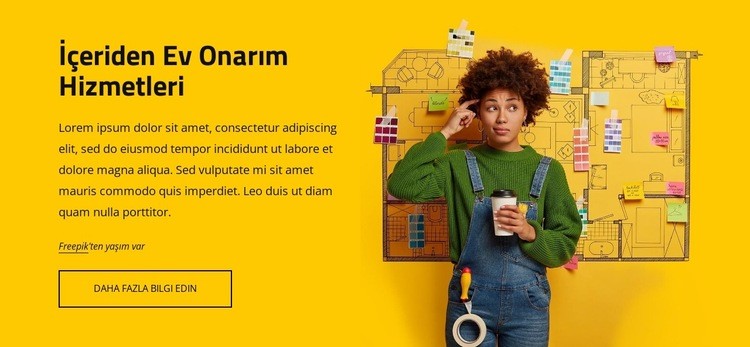 İç mekan için ev onarım hizmetleri Web Sitesi Oluşturucu Şablonları