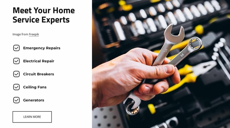 Home service experts Website Mockup
