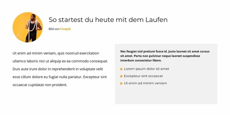 Trainiere wann immer Website Builder-Vorlagen