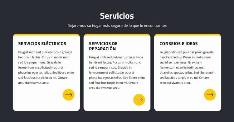 Reparación y servicios eléctricos Maqueta de sitio web