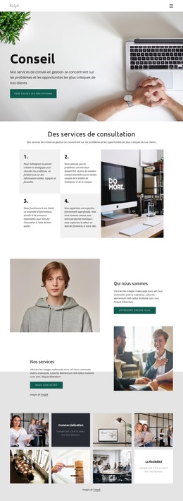 Société De Conseil Aux Entreprises - Modèle De Page HTML