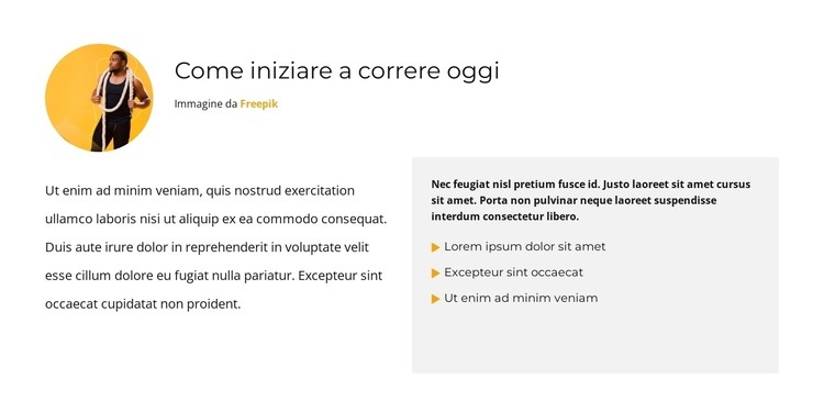 Allenati ogni volta Costruttore di siti web HTML