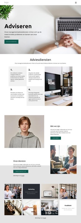 Bedrijfsadviesbureau - HTML-Paginasjabloon