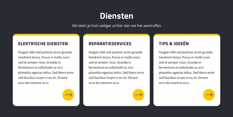 Reparatie en elektrische diensten Website mockup