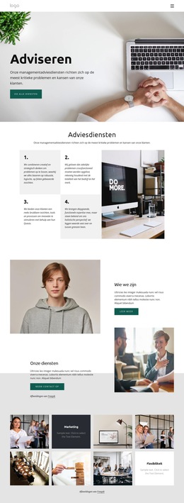 Bedrijfsadviesbureau - Webpaginasjabloon