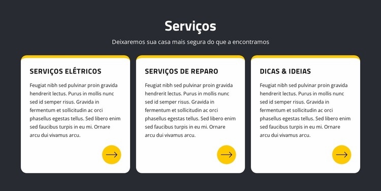 Reparações e serviços elétricos Design do site