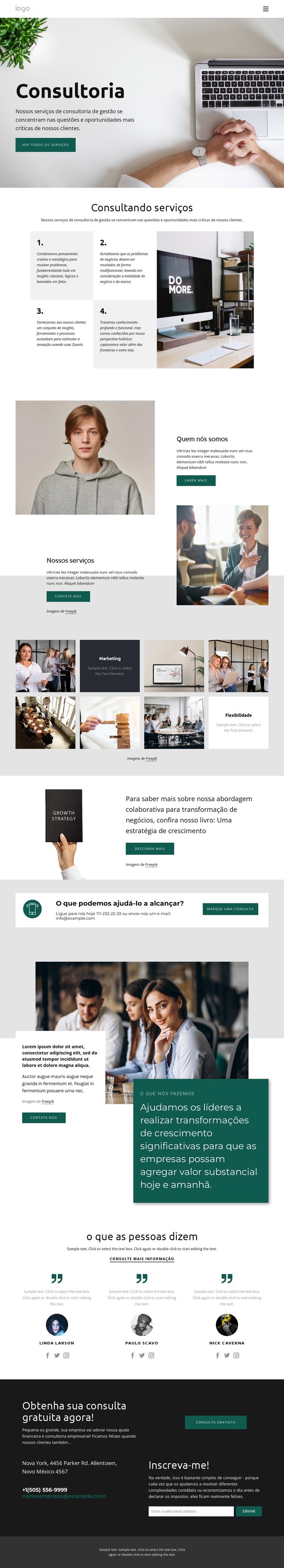 Empresa de consultoria de negócios Design do site