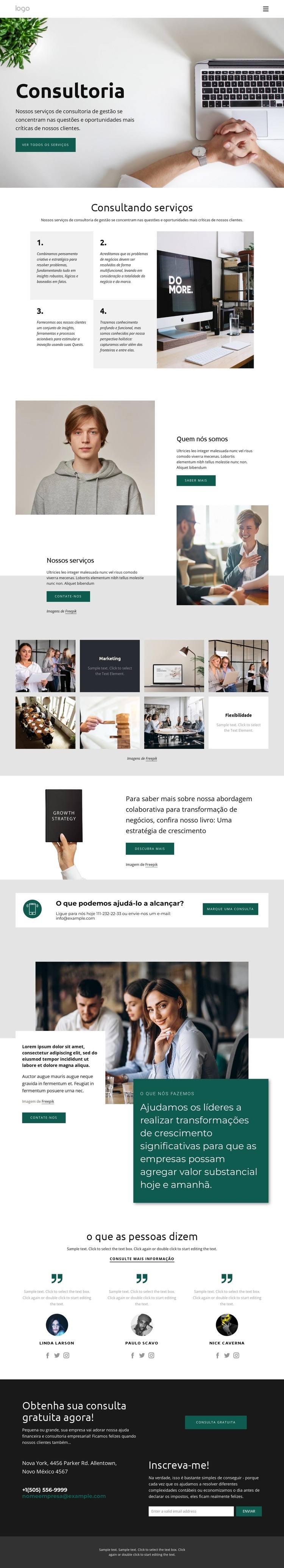 Empresa de consultoria de negócios Landing Page