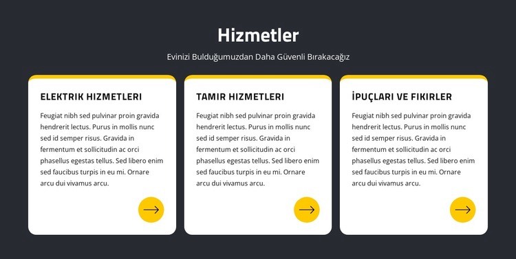 Tamir ve elektrik hizmetleri Bir Sayfa Şablonu