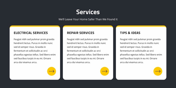 Repair and electrical services Website Template