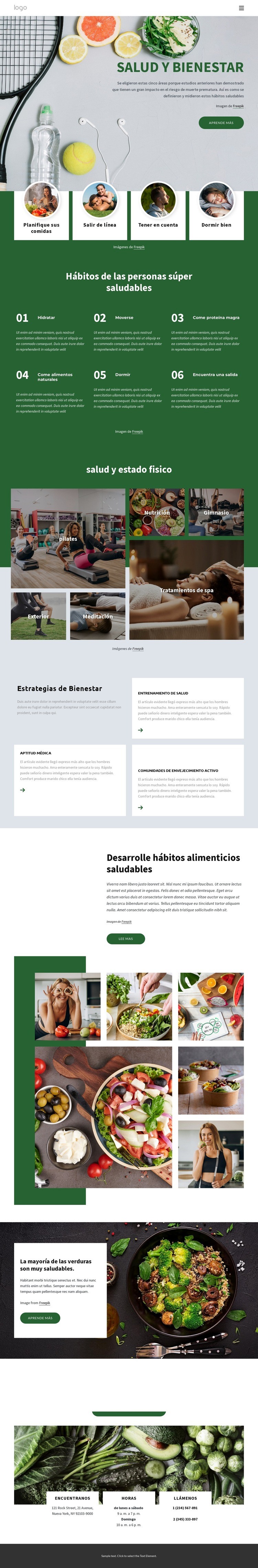 centro de salud y bienestar Diseño de páginas web