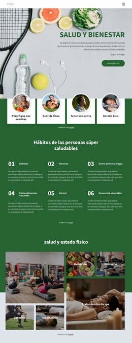 Centro De Salud Y Bienestar: Plantilla HTML5 De Una Sola Página