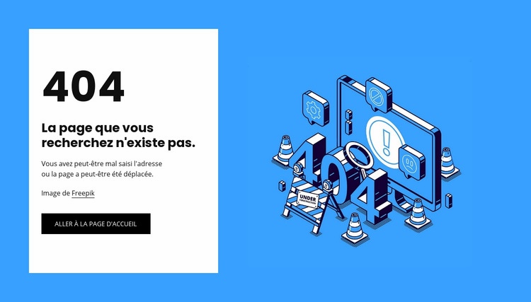 404 Page non trouvée Modèles de constructeur de sites Web