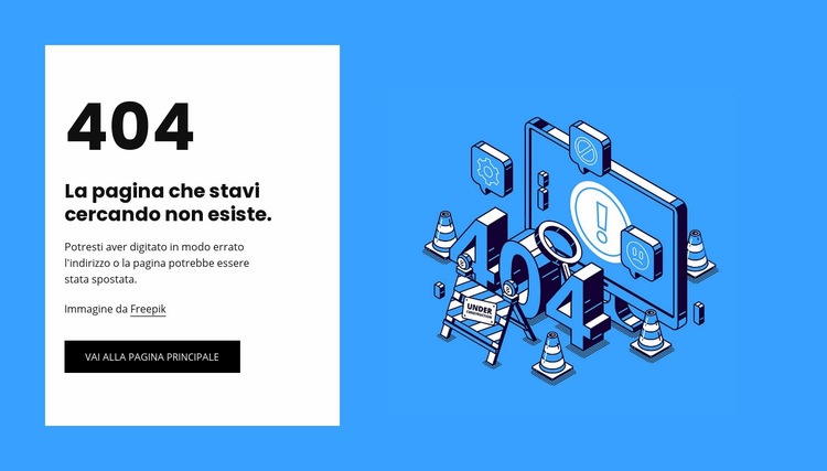 404 pagina non trovata Costruttore di siti web HTML