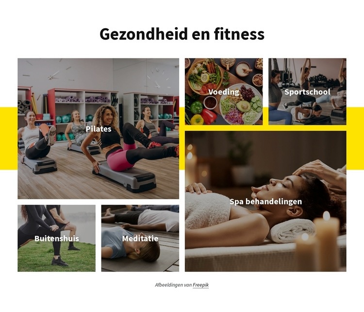 Gezondheid en fitness Website mockup