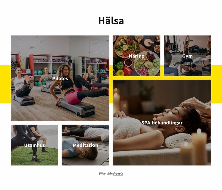 Hälsa och träning Webbplats mall