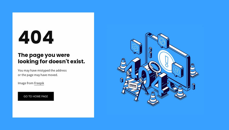 404 page not found Website Builder Templates