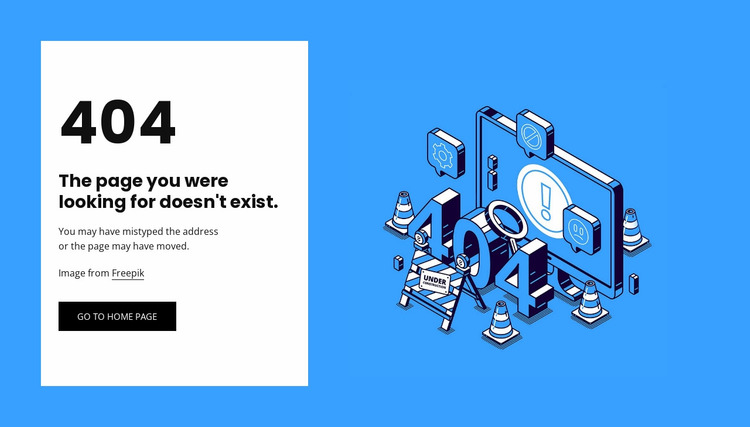 404 page not found Website Mockup