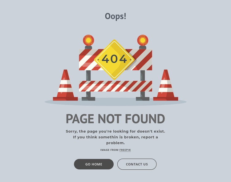 Chybová stránka 404 Html Website Builder