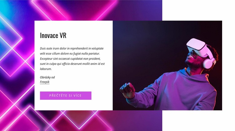 Nejlepší inovace VR Webový design