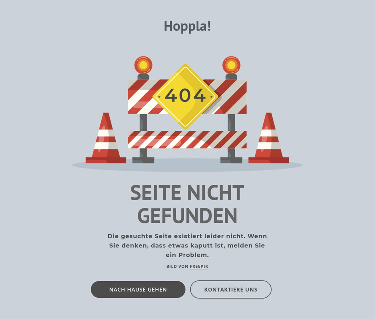 404 Fehlerseite Website-Vorlage