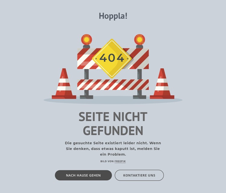 404 Fehlerseite Landing Page