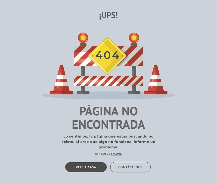 Página de error 404 Creador de sitios web HTML