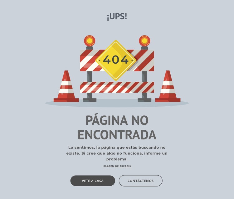 Página de error 404 Plantillas de creación de sitios web