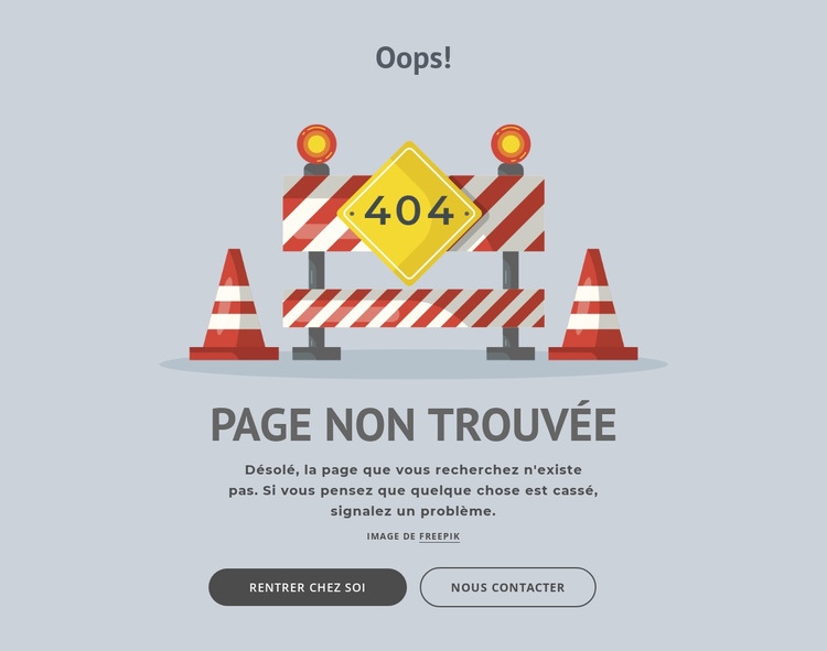 Page d'erreur 404 Conception de site Web