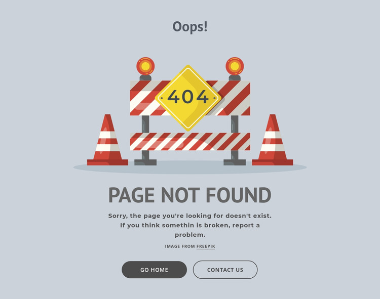 404 error page Html Website Builder