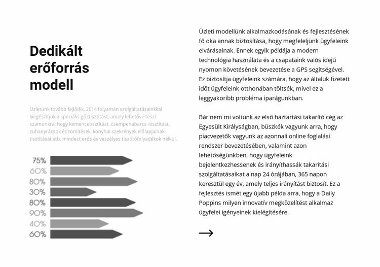 Osztott szöveg és grafika Weboldal sablon