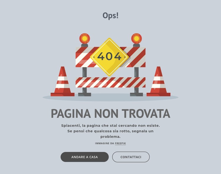 Pagina di errore 404 Progettazione di siti web