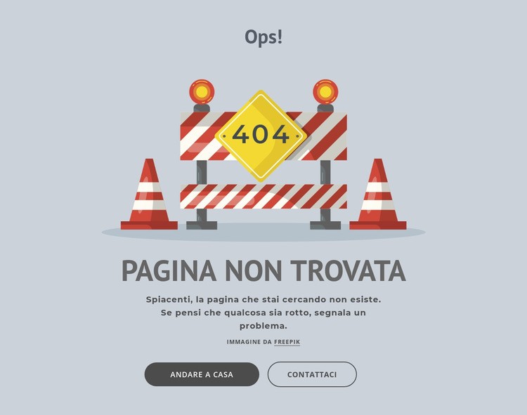 Pagina di errore 404 Mockup del sito web
