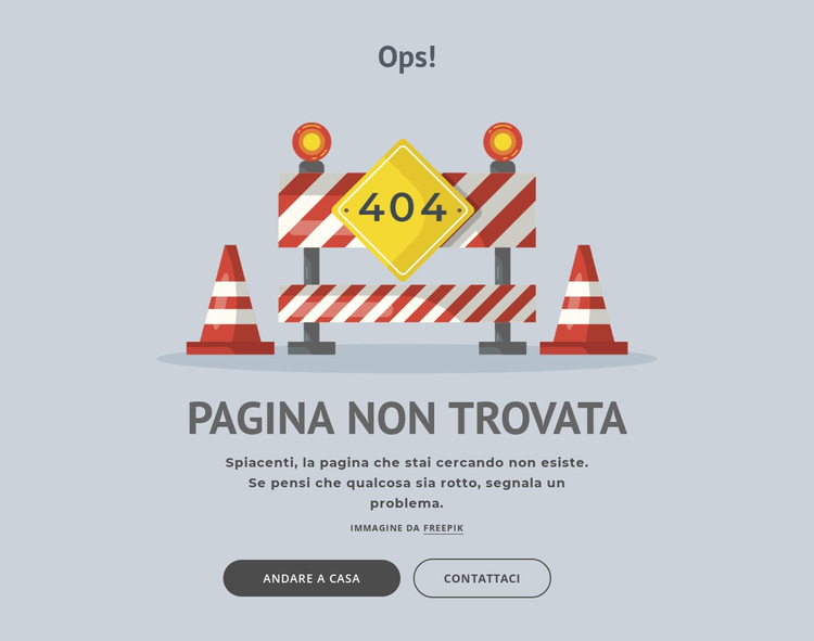 Pagina di errore 404 Modello di sito Web
