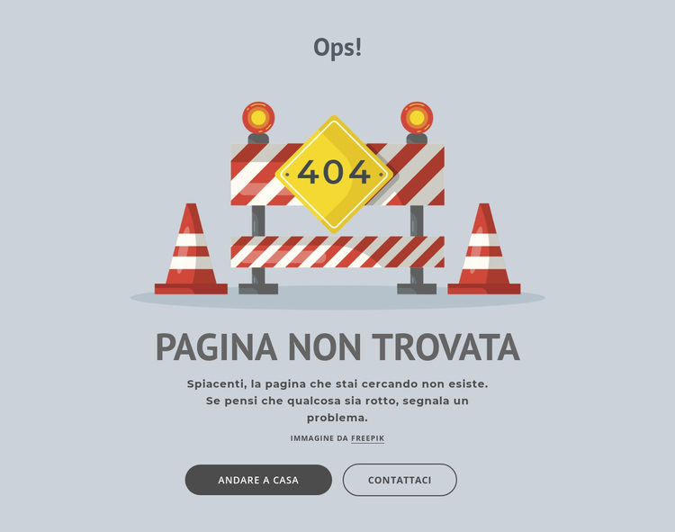 Pagina di errore 404 Tema WordPress