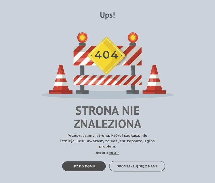 Strona błędu 404 Szablony do tworzenia witryn internetowych